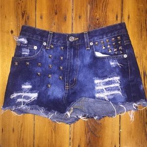 High waisted studded shorts size 1